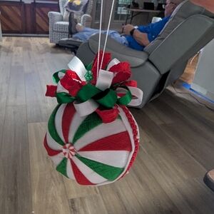 Hand Crafted Red and Green Holiday Ornament